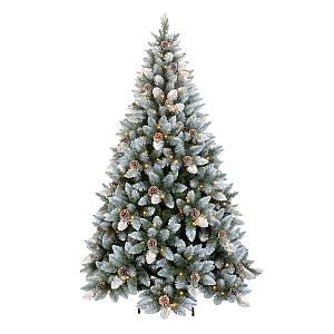 PINE ΧΡΙΣΤΟΥΓΕΝΝΙΑΤΙΚΟ ΔΕΝΤΡΟ ΧΙΟΝΙΣΜΕΝΟ ΜΕ LED PVC ΠΡΑΣΙΝΟ ΛΕΥΚΟ D150xH210cm