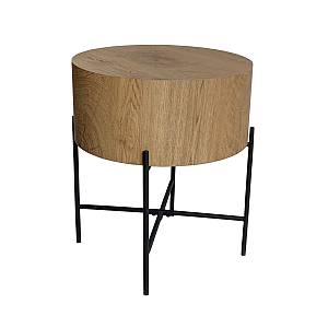 MADERA SIDE TABLE ΦΥΣΙΚΟ ΜΑΥΡΟ 45x45xH45cm