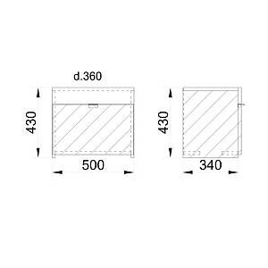 MY BOX ΚΟΜΟΔΙΝΟ SONOMA ΣΚΟΥΡΟ ΛΕΥΚΟ HIGH GLOSS 50x36xH43cm