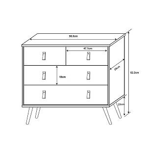OMNIA ΣΥΡΤΑΡΙΕΡΑ ΜΑΥΡΟ SONOMA ΜΕ PATTERN 98,5x39xH81,5cm