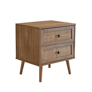 AMMOS ΚΟΜΟΔΙΝΟ 2ΣΥΡΤΑΡΙΑ ΦΥΣΙΚΟ ΜΕ RATTAN 50x39xH54,8cm