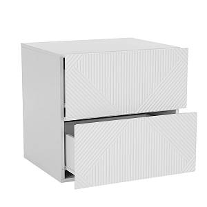 MEZZA LUNA ΚΟΜΟΔΙΝΟ 2ΣΥΡΤΑΡΙΑ ΛΕΥΚΟ 55x45xH52cm