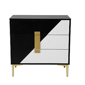 NEW YORK ΣΥΡΤΑΡΙΕΡΑ 3ΣΥΡΤΑΡΙΑ ΛΕΥΚΟ ΜΑΥΡΟ 80x40xH80cm