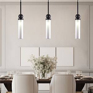 Inlight Κρεμαστό φωτιστικό LED 1xG9 από μαύρο μέταλλο και γυαλί D:49x200cm (4074-Black)