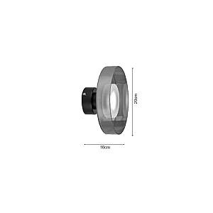 Inlight Κρεμαστό φωτιστικό από μαύρο μέταλλο και φιμέ γυαλί 12W 1320LM 3CCT D:20cm (43060-Black/smoky)