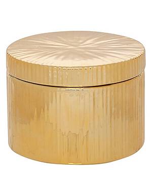 Κουτί κεραμικό χρυσό Φ12,5 Η9cm