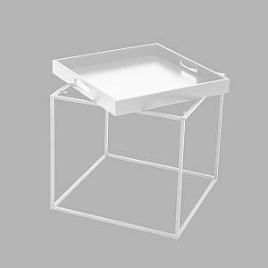 BUTLER SIDE TABLE MDF ΛΑΚΑΡΙΣΤΟ ΛΕΥΚΟ MDF ΛΑΚΑΡΙΣΤΟ 45x45x45