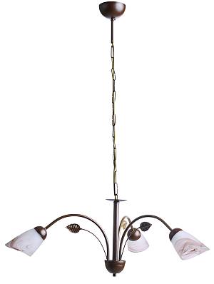 Φωτιστικό Πολύφωτο 3φ Μέταλλο καφέ/Γυαλί Ε14