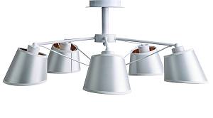 Φωτιστικό Πολύφωτο 5φ Μέταλλο/Αμπαζούρ λευκό Ε27