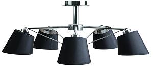 Φωτιστικό Πολύφωτο 5φ Μέταλλο/Αμπαζούρ χρώμιο Ε27