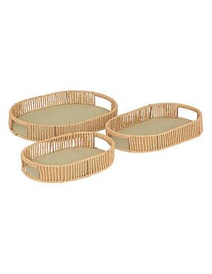 Δίσκοι σετ 3/τεχνητή Raffia 39 x 28 x 5,7 cm