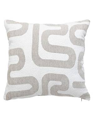 Μαξιλάρι ζακάρ λευκό/μπεζ σχέδια 40x40cm