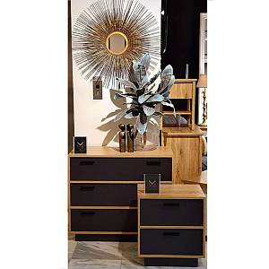 IMAGE ΣΥΡΤΑΡΙΕΡΑ 3ΣΥΡΤΑΡΙΑ SONOMA ΓΚΡΙ ΣΚΟΥΡΟ 90x45xH78cm