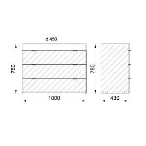 MY BOX ΣΥΡΤΑΡΙΕΡΑ 3ΣΥΡΤΑΡΙΑ SONOMA ΣΚΟΥΡΟ ΛΕΥΚΟ HIGH GLOSS 105x45xH78cm