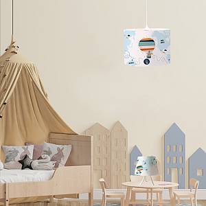 Κρεμαστό φωτιστικό από καπέλο και λευκή ανάρτηση D:35cm (4034)