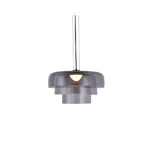 Inlight Κρεμαστό Φωτιστικό LED 12W 3CCT απο φιμέ γυαλί D:42x23cm (4068-Smoky)