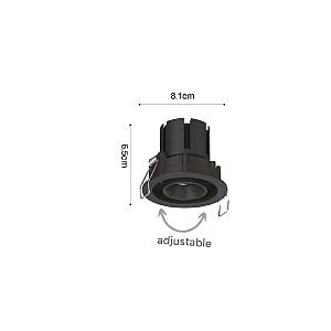 Inlight Downlight σποτ 7W 3CCT σε μαύρη απόχρωση (X00230B)