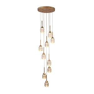 Inlight Κρεμαστό φωτιστικό LED 10*10W από χρυσαφί μέταλλο και ακρυλικό D:30x200cm (4077-10-Golden)