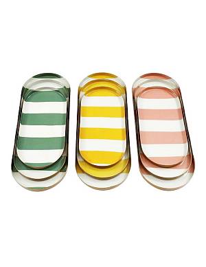 Πιατέλες μεταλ.ριγέ ,3χρ.σ/3 34,5/30/25X11 cm