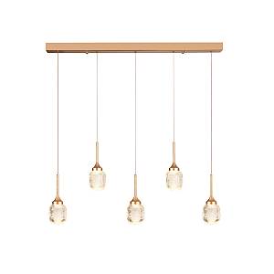 Inlight Κρεμαστό φωτιστικό LED 5*10W από χρυσαφί μέταλλο και ακρυλικό D:60x200cm (4077R-5-Golden)