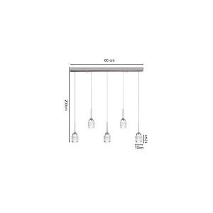 Inlight Κρεμαστό φωτιστικό LED 5*10W από χρυσαφί μέταλλο και ακρυλικό D:60x200cm (4077R-5-Golden)