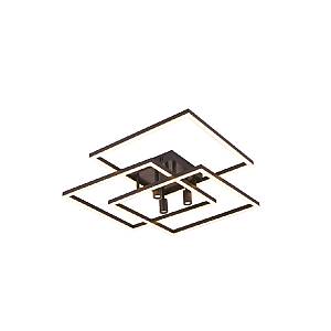 Inlight Πλαφονιέρα οροφής LED 72W & 3*3W 3CCT σε μαύρη απόχρωση D:64x64cm (6112)