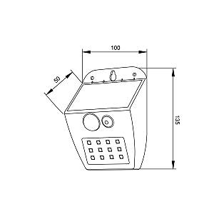 it-Lighting Meribel LED 2W 3000K  Solar Outdoor Wall Lamp Black D:130x10x50mm (80207011S)