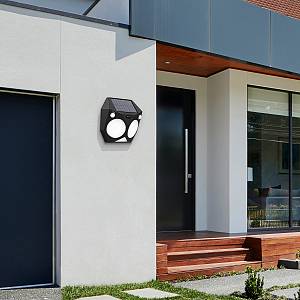 it-Lighting Tortoise LED 6W 3000K Solar Outdoor Wall Lamp Black D:160x160x60mm (80207211S)