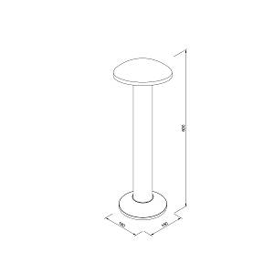 it-Lighting Keowee LED 12W 3CCT Outdoor Stand Light Black D:180 x 180 x 600 mm (80400510)