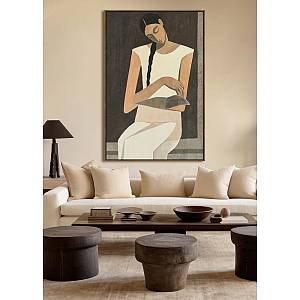 SERENITY A ΠΙΝΑΚΑΣ ΔΙΑΚΟΣΜΗΤΙΚΟΣ ΜΕ ΚΟΡΝΙΖΑ 80x120x4 ΚΑΜΒΑΣ ΜΠΕΖ ΚΑΦΕ PP