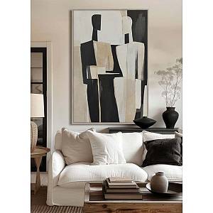 FADING FACES ΠΙΝΑΚΑΣ ΔΙΑΚΟΣΜΗΤΙΚΟΣ ΜΕ ΚΟΡΝΙΖΑ 80x120x4 ΚΑΜΒΑΣ ΜΠΕΖ ΜΑΥΡΟ PP