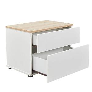 LUCIDO ΚΟΜΟΔΙΝΟ 2ΣΥΡΤΑΡΙΑ ΛΕΥΚΟ OAK ΦΥΣΙΚΟ 58x39x44.5