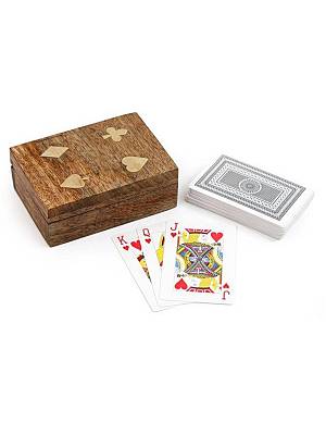 Κουτί τράπουλας ξύλινο 12x9cm