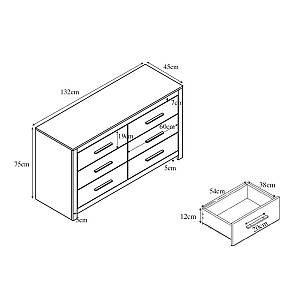 DODO ΣΥΡΤΑΡΙΕΡΑ OAK ΣΚΟΥΡΟ 132x45x75