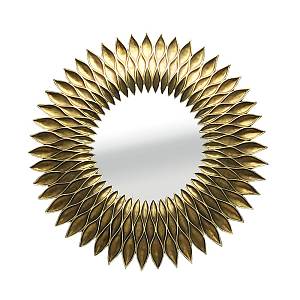 GIRASOL ΚΑΘΡΕΠΤΗΣ ΤΟΙΧΟΥ 51x51x5.5 POLYRESIN ΧΡΥΣΟ ANTIQUE