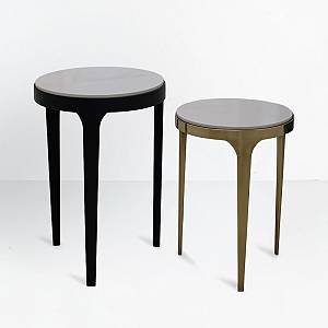 STICKS SIDE TABLE SET 2ΤΕΜ ΛΕΥΚΟ ΜΑΥΡΟ ΧΡΥΣΟ 37x37x54.5cm