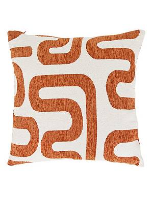 Μαξιλάρι Jacquard πορτοκαλί λευκό 40x40cm