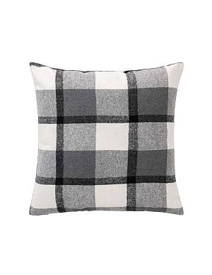 Μαξιλάρι καρό tartan/sherpa ανθρακί 45x45cm