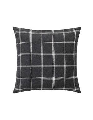 Μαξιλάρι καρό woven cotton/polyester ανθρακί 45x45cm