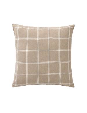 Μαξιλάρι καρό woven cotton/polyester μπεζ 45x45cm