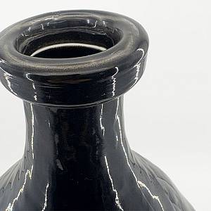 FLACON ΒΑΖΟ 27.5x27.5x46cm ΓΥΑΛΙ ΜΑΥΡΟ