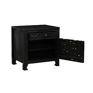 VOLCANO ΚΟΜΟΔΙΝΟ 1ΠΟΡΤΑ 1ΣΥΡΤΑΡΙ ΜΑΥΡΟ 50x40x50cm