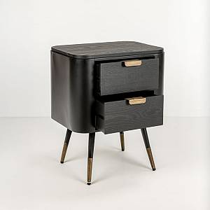 COLOMBO ΚΟΜΟΔΙΝΟ ΜΑΥΡΟ ΧΡΥΣΟ 50x39x63cm