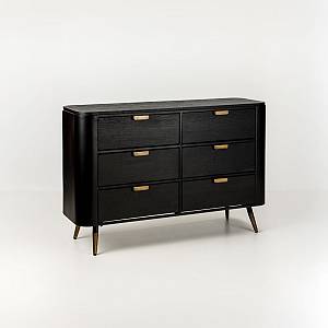 COLOMBO ΣΥΡΤΑΡΙΕΡΑ ΜΑΥΡΟ ΧΡΥΣΟ 118x39x77cm