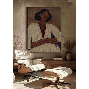 PENSIERO ΠΙΝΑΚΑΣ ΔΙΑΚΟΣΜΗΤΙΚΟΣ ΜΕ ΚΟΡΝΙΖΑ 120x90x4cm ΚΑΜΒΑΣ ΚΑΦΕ ΠΟΛΥΧΡΩΜΟ ΞΥΛΟ ΦΥΣΙΚΟ