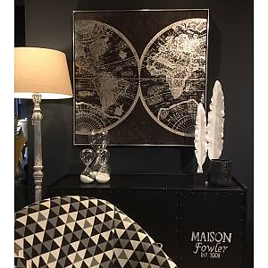 MAP ΠΙΝΑΚΑΣ ΔΙΑΚΟΣΜΗΣΗΣ 100x100x5cm ΚΑΜΒΑΣ ΜΑΥΡΟ ΑΣΗΜΙ ΞΥΛΟ