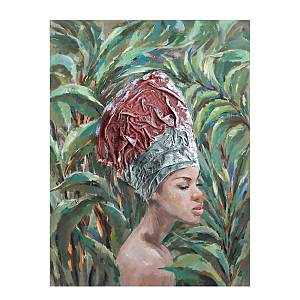 JUNGLE LADY ΠΙΝΑΚΑΣ ΔΙΑΚΟΣΜΗΣΗΣ 76x100x4cm ΚΑΜΒΑΣ ΠΟΛΥΧΡΩΜΟ ΞΥΛΟ