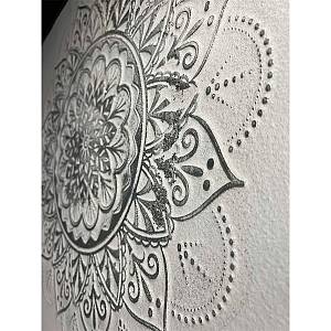 ROZETA ΠΙΝΑΚΑΣ ΔΙΑΚΟΣΜΗΣΗΣ 62x62x5cm ΚΑΜΒΑΣ ΛΕΥΚΟ ΧΡΥΣΟ ΞΥΛΟ