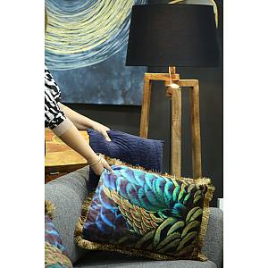 RELIEF ΔΙΑΚΟΣΜΗΤΙΚΟ ΜΑΞΙΛΑΡΙ 45x45cm ΥΦΑΣΜΑ ΜΠΛΕ POLYESTER