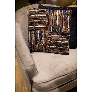 RELIEF ΔΙΑΚΟΣΜΗΤΙΚΟ ΜΑΞΙΛΑΡΙ 45x45cm ΥΦΑΣΜΑ ΜΠΛΕ POLYESTER